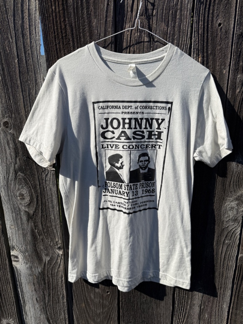 Bella Canvas White Johnny Cash Live Concert Graphic Tee